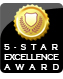 The 5-Star Excellence Award is given to websites who actively maintain a 5-star customer rating in every criteria, and have no outstanding customer issues.