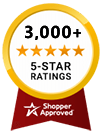 5 Star Excellence award from Shopper Approved for collecting at least 100 5 star reviews