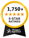 5 Star Excellence award from Shopper Approved for collecting at least 100 5 star reviews