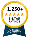 5 Star Excellence award from Shopper Approved for collecting at least 100 5 star reviews