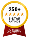 5 Star Excellence award from Shopper Approved for collecting at least 100 5 star reviews