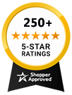 5 Star Excellence award from Shopper Approved for collecting at least 100 5 star reviews