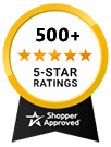 5 Star Excellence award from Shopper Approved for collecting at least 100 5 star reviews