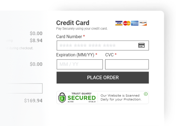 Trust Guard security seal on checkout page