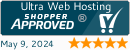 Ultra Web Hosting is Shopper Approved