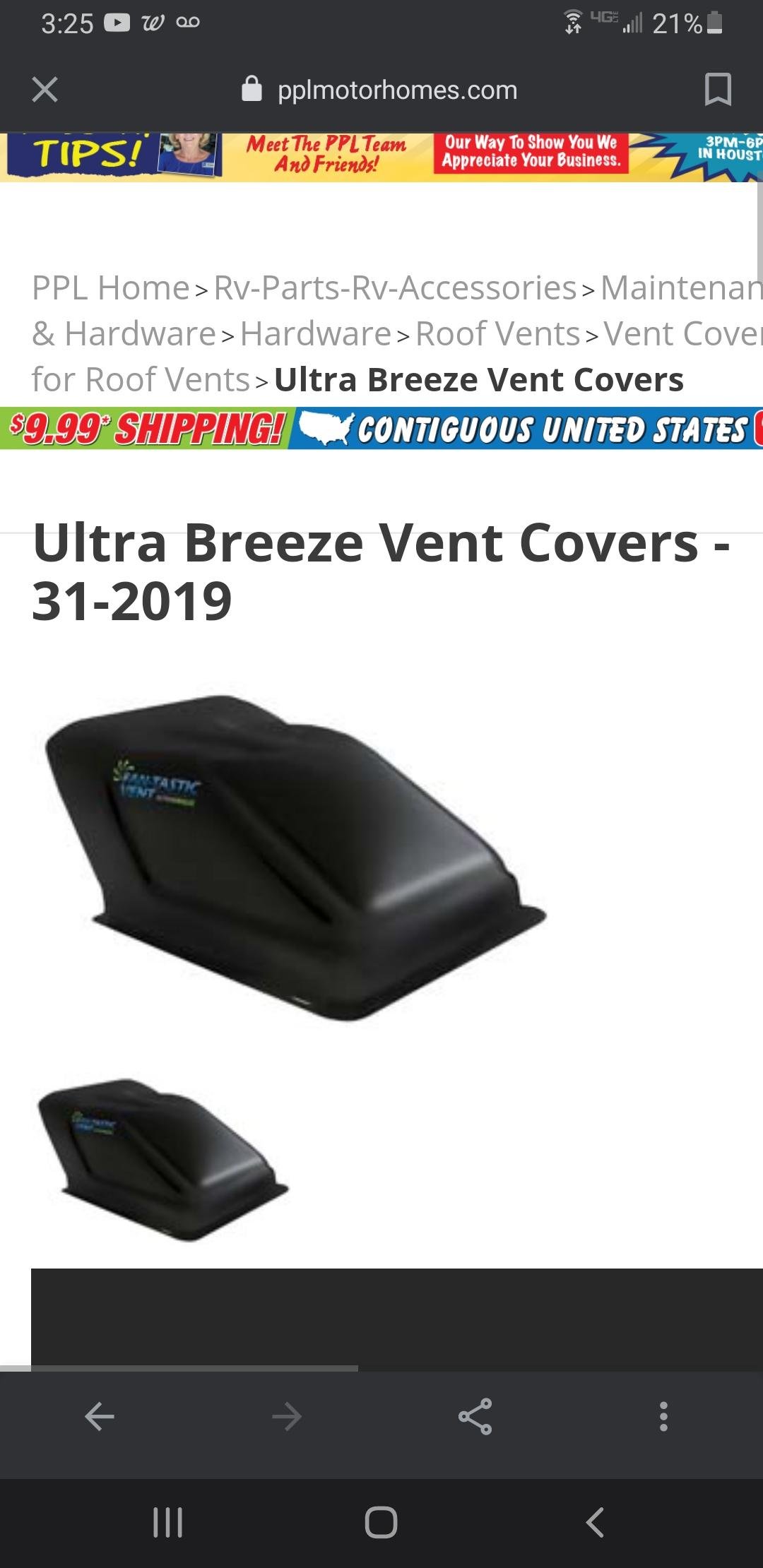 Ultra Breeze Vent Covers by Fan-tastic, 31-2019