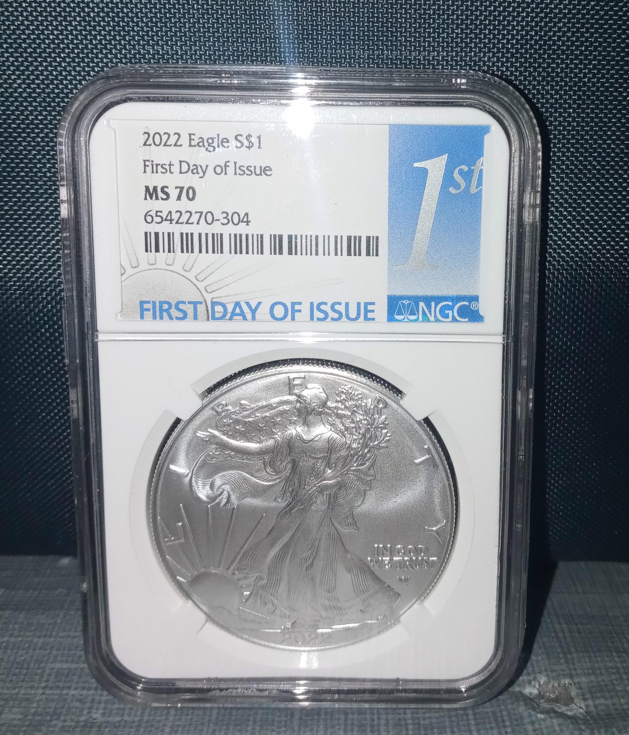 2022 NGC MS-70 First Day Of Issue American Silver Eagle Coin