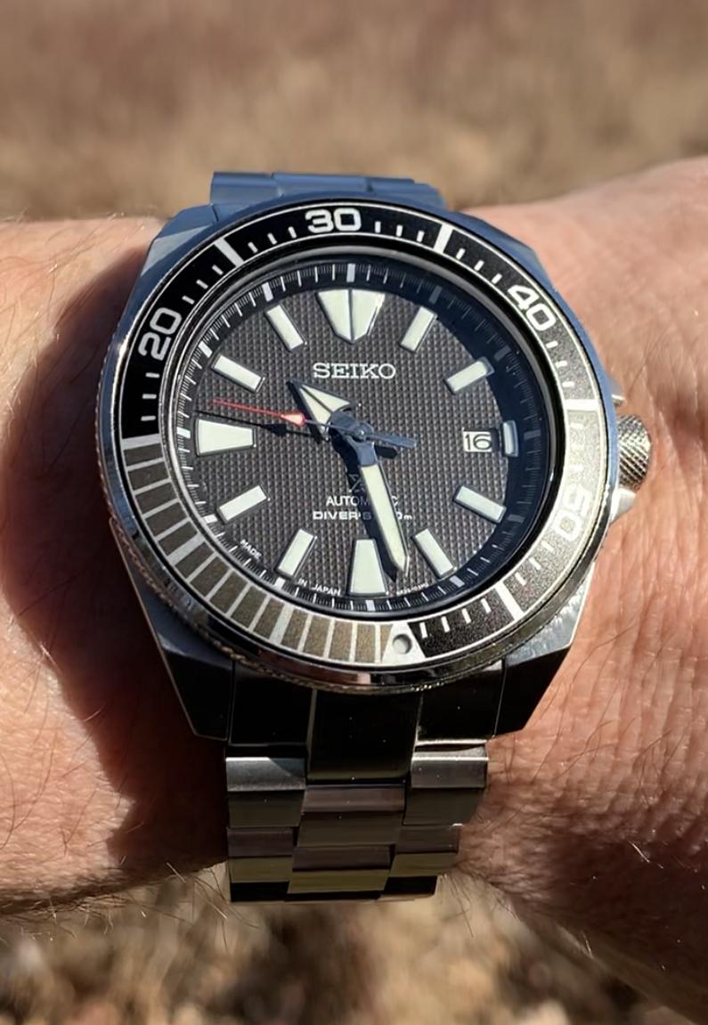 Seiko Samurai Prospex Automatic Dive Watch with Black Dial and