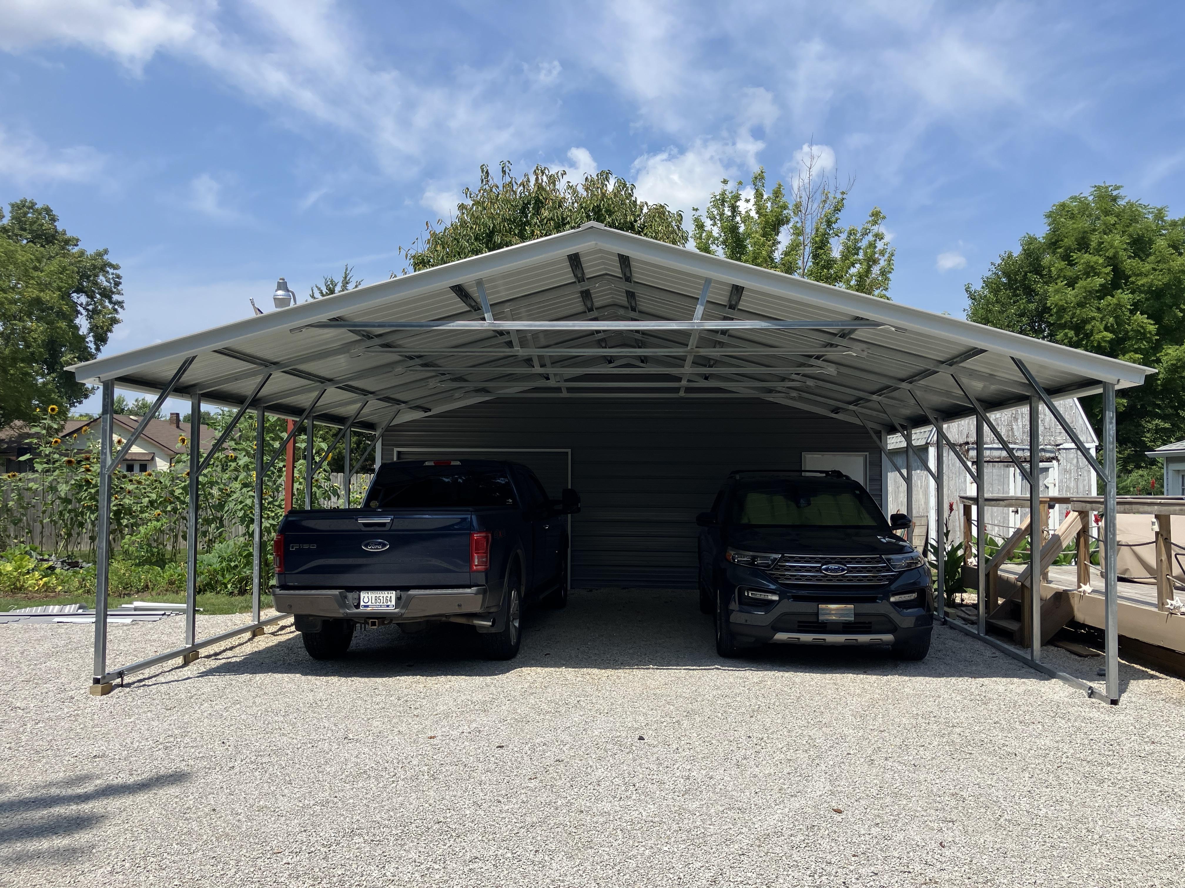 26x35 Regular Roof Triple Wide Carport - Alan's Factory Outlet