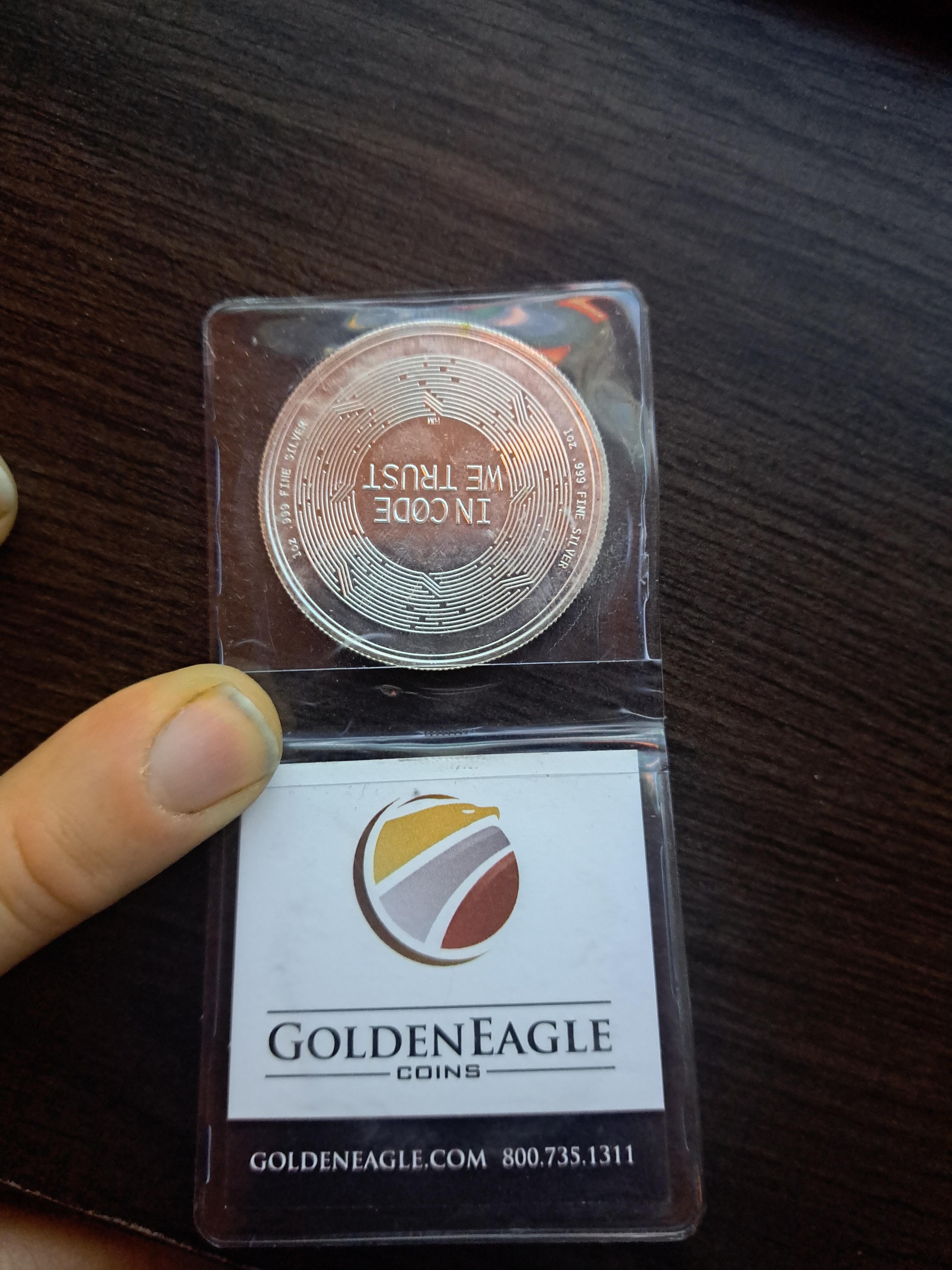 1 oz Silver Bullion Cryptocurrency Bitcoin Round .999 fine - Golden Eagle  Coins