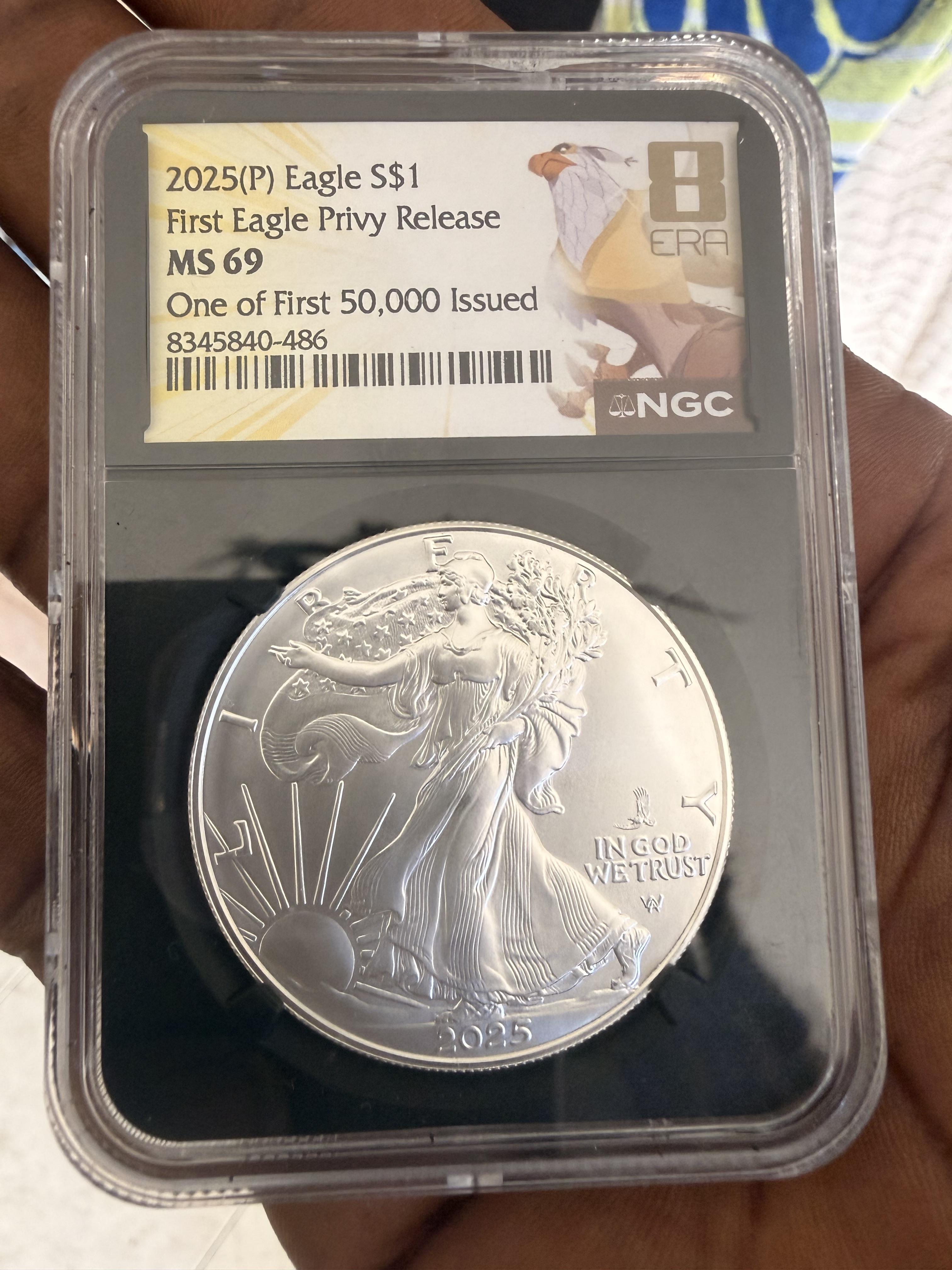 Buy 2025-(P) NGC MS-69 One of First 50,000 Issued Eagle Privy 1 oz