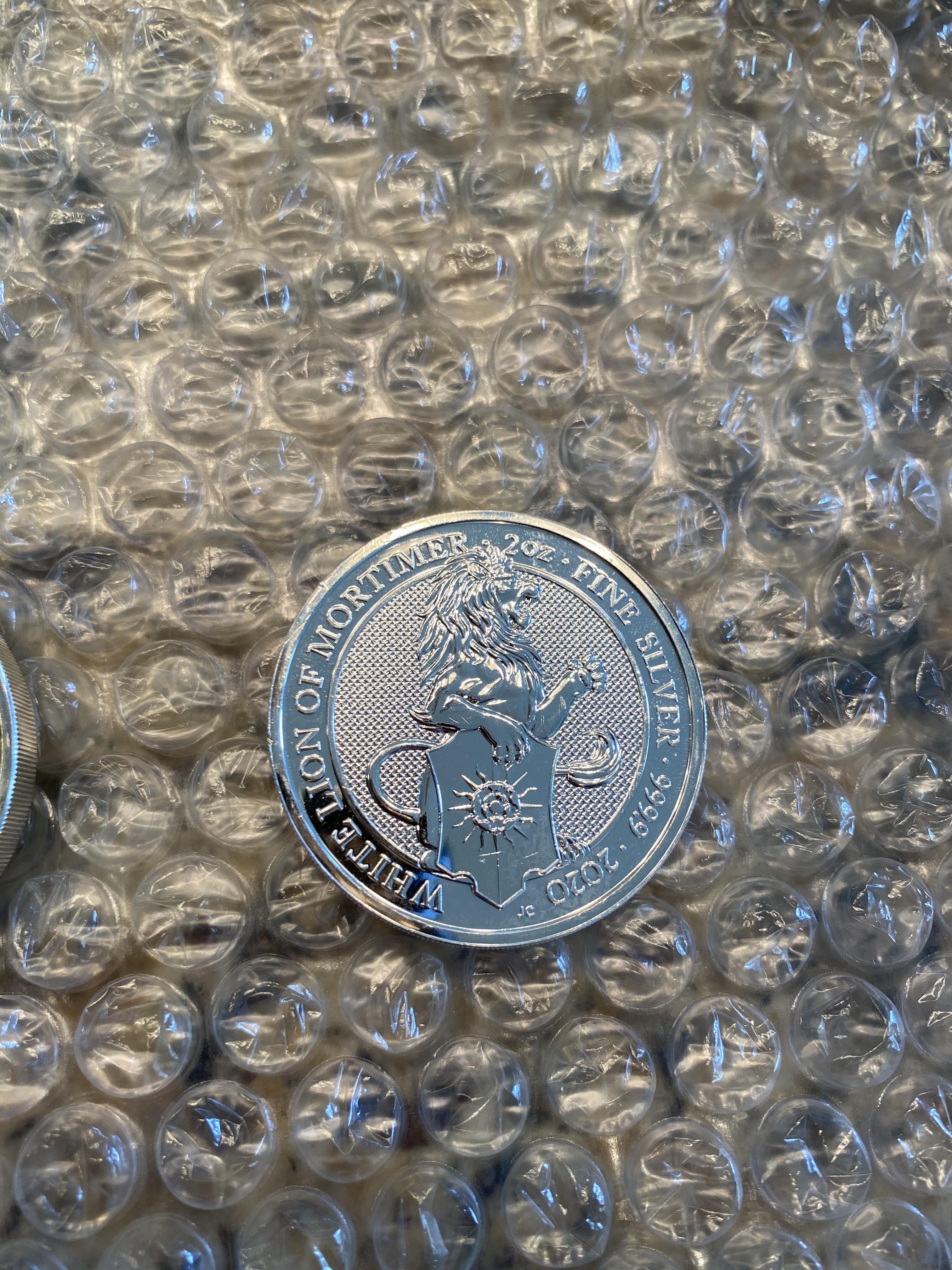 2020 2 oz British Silver Queens Beast The White Lion Coin