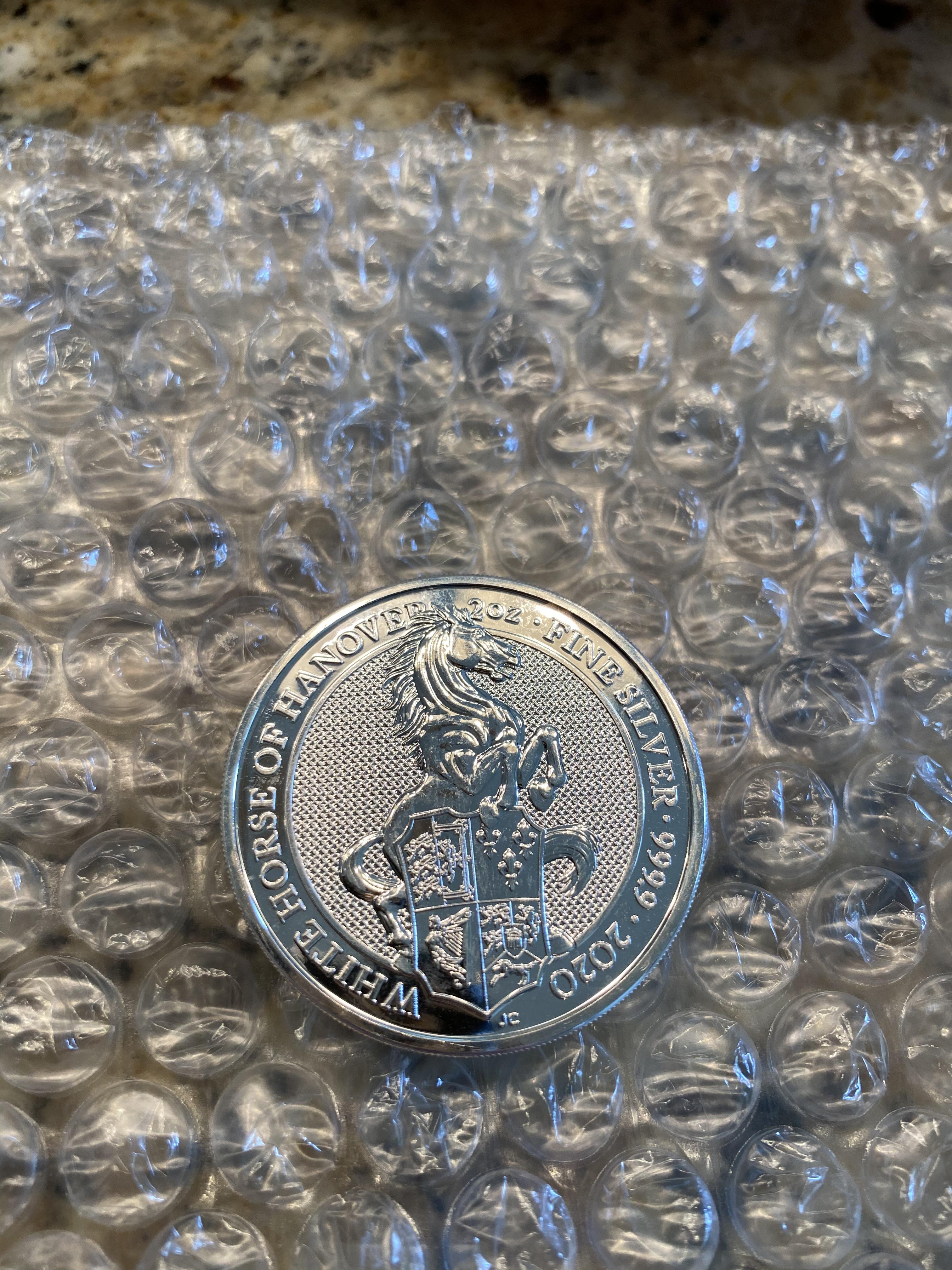 2020 2 oz British Silver Queen's Beast The White Horse of Hanover