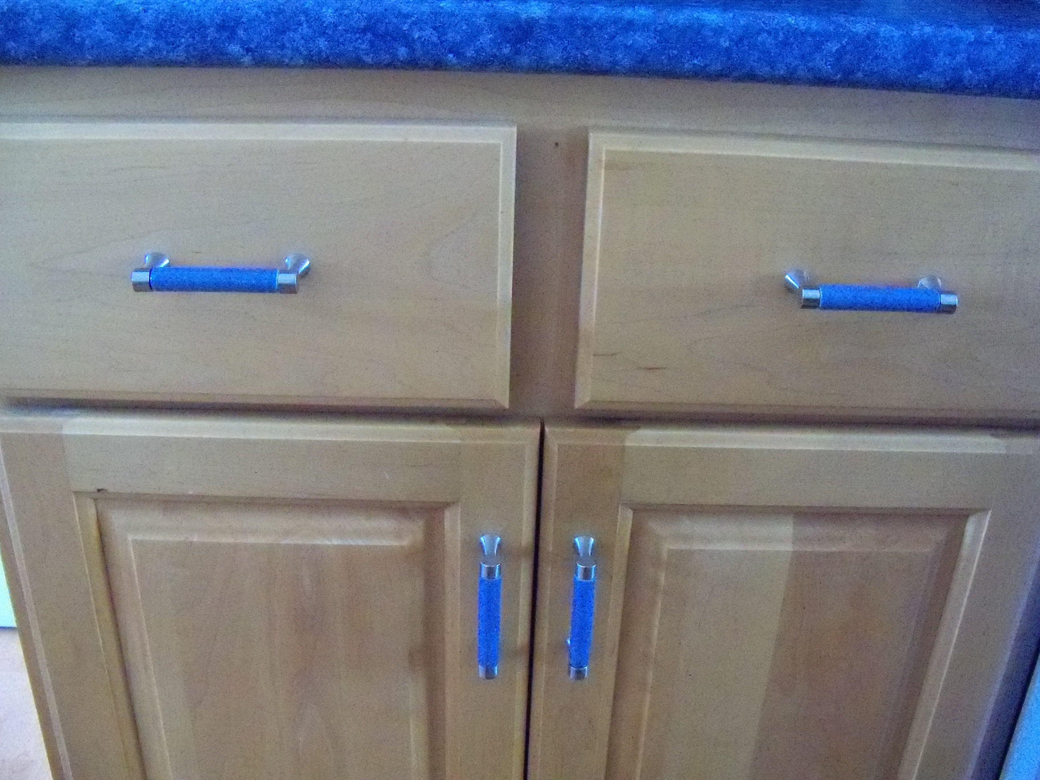 Blueish Gray Ceramic Cabinet Knobs - 1.5 Inch Porcelain Drawer Pulls With Zinc Alloy